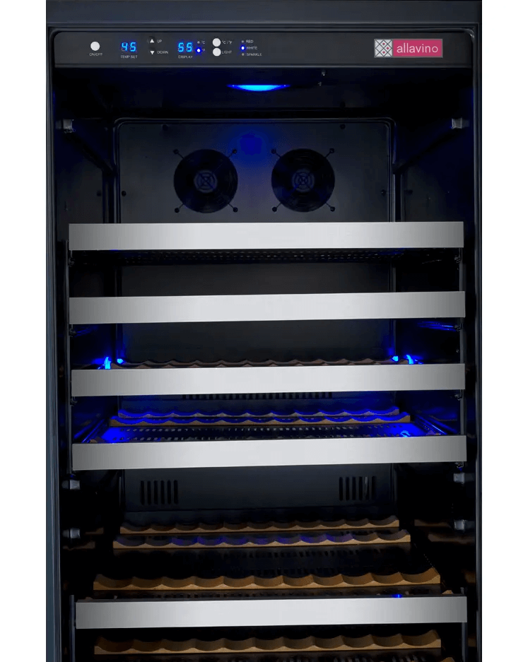 Allavino 24" Wide FlexCount II Tru-Vino 177 Bottle Single Zone Stainless Steel Wine Refrigerator VSWR177-1SL20 image of temp control