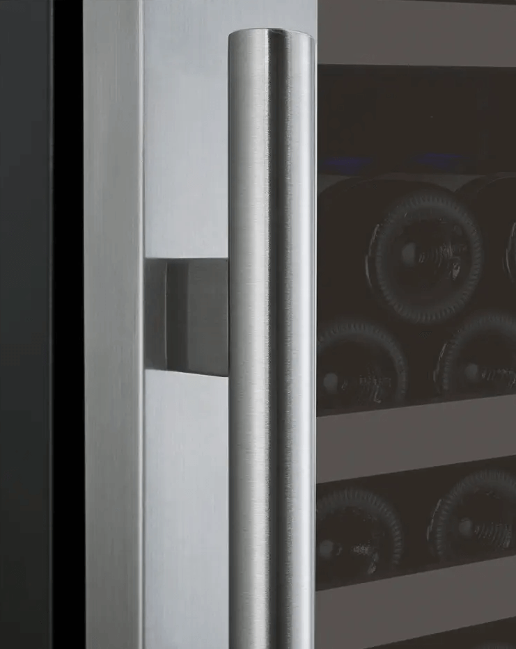 Allavino 24" Wide FlexCount II Tru-Vino 177 Bottle Single Zone Stainless Steel Wine Refrigerator VSWR177-1SL20 image of handle