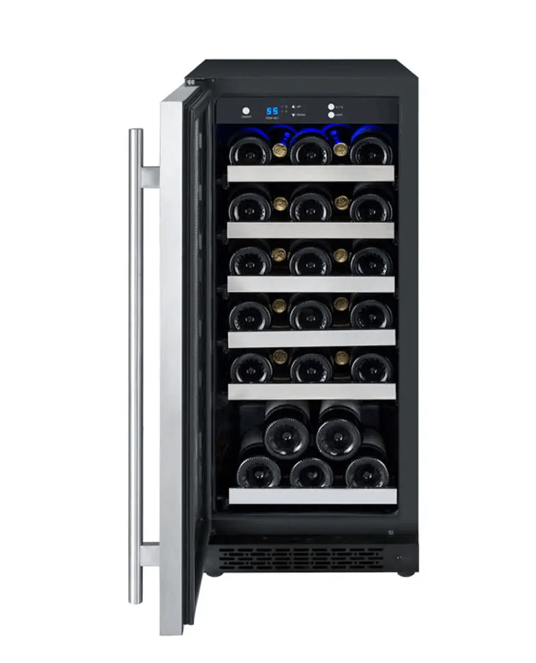 Allavino 15" Wide FlexCount II Tru-Vino 30 Bottle Single Zone Stainless Steel Wine Refrigerator VSWR30-1SR20