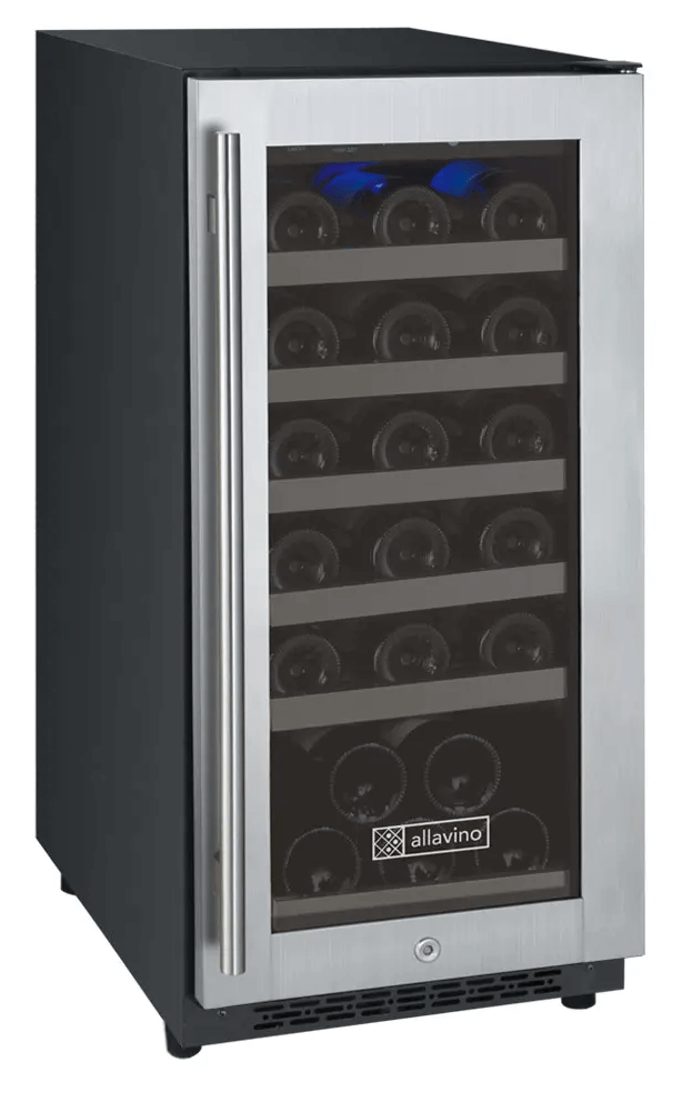 Allavino 15" Wide FlexCount II Tru-Vino 30 Bottle Single Zone Stainless Steel Wine Refrigerator VSWR30-1SR20