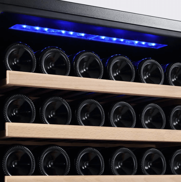 Empava Dual Zone Wine Cooler 55 inch Tall Wine Fridge EMPV-WC06D with image of temperature display