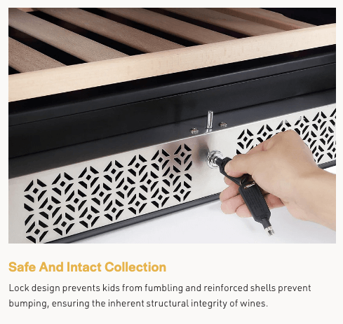 Empava Single Zone Wine Cooler 55 inch Tall Wine Fridge EMPV-WC05S with image of product description