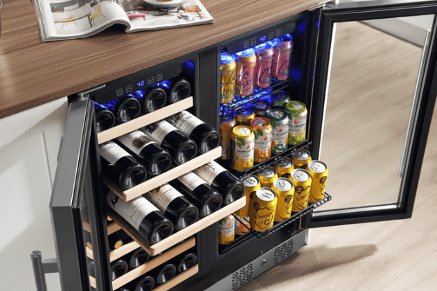 Dual Zone Wine & Beverage Cooler by Empava EMPV-BR04D with image of shelves