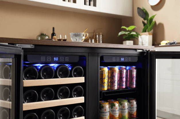 Dual Zone Wine & Beverage Cooler by Empava EMPV-BR04D with image of unit built in