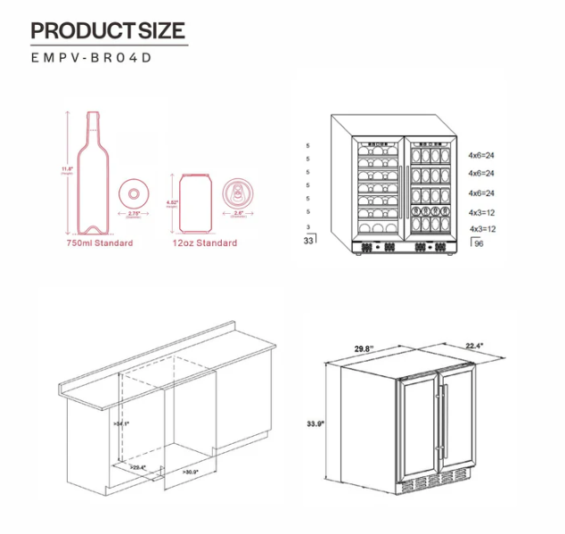 Empava Dual Zone Wine & Beverage Combo EMPV-BR04D