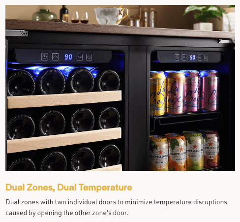 Dual Zone Wine & Beverage Cooler by Empava EMPV-BR04D image of product description