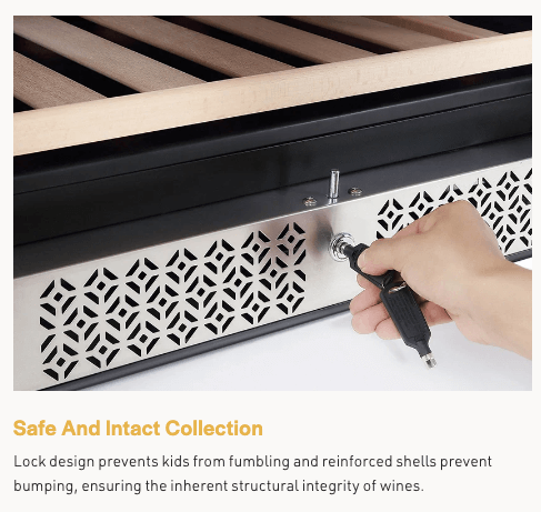 Dual Zone Wine & Beverage Cooler by Empava EMPV-BR04D image of key lock