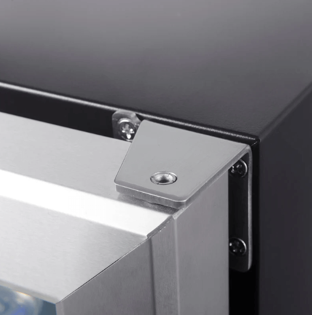 30-inch Dual Zone Wine Cooler with Low-E Glass Door KBU165W2 with image of stainless steel hinge