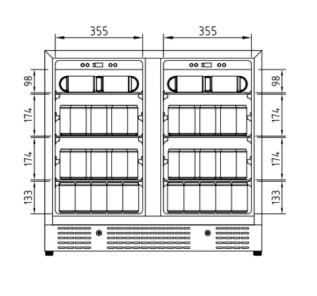 36” Wide Under-Counter Dual Zone Beverage Cooler KBU190B2