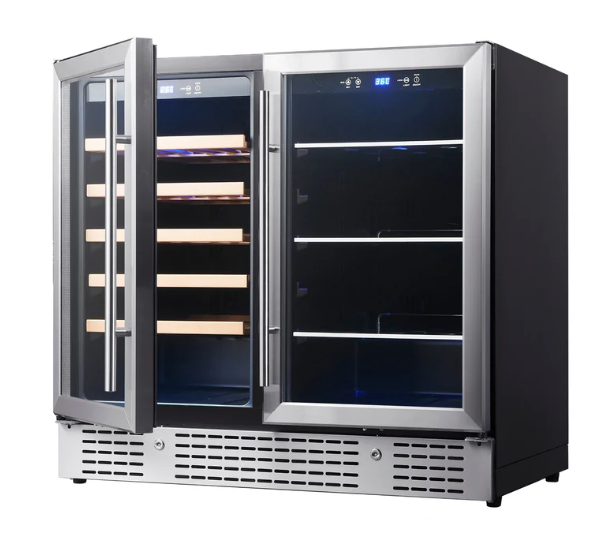 36-inch Beer and Wine Cooler Combination with Low-E Glass Door KBU190BW