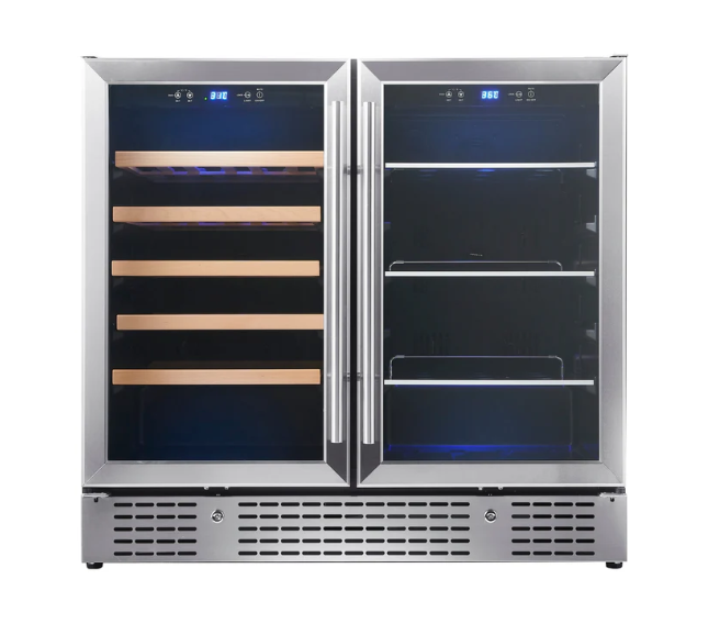 36-inch Beer and Wine Cooler Combination with Low-E Glass Door KBU190BW