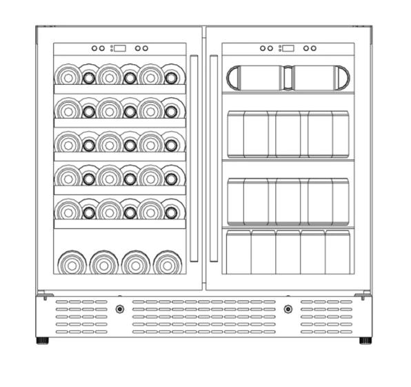 36-inch Beer and Wine Cooler Combination with Low-E Glass Door KBU190BW