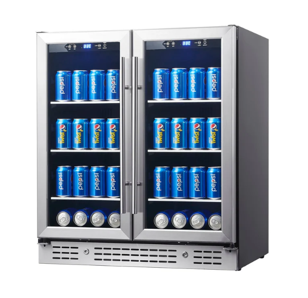 30-inch Wide Undercounter Beverage Fridge with Low-E Glass Door KBU165B2