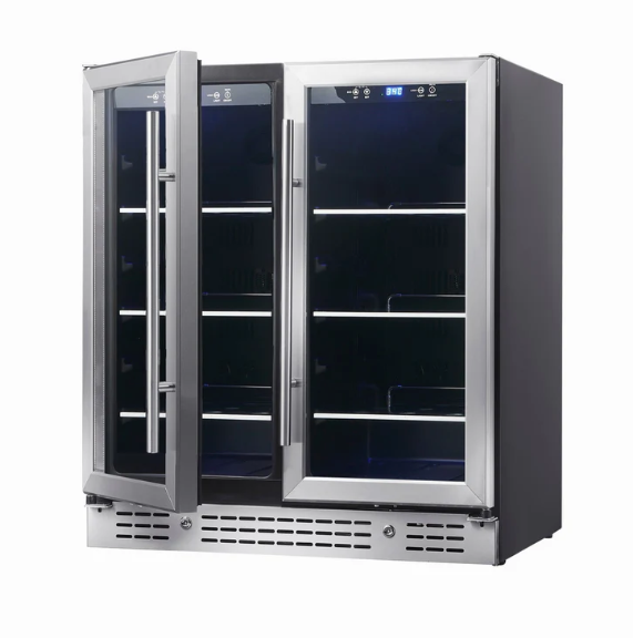 30-inch Wide Undercounter Beverage Fridge with Low-E Glass Door KBU165B2
