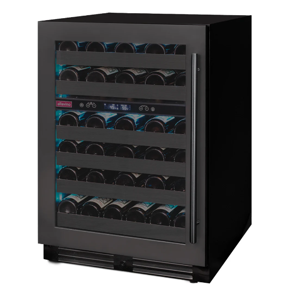 Allavino Reserva Series 50 Bottle Dual Zone Built-in Wine Cooler Refrigerator with Black Stainless Steel Door BDW5034D-2BSR