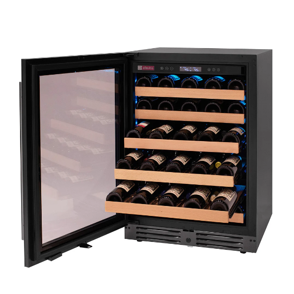 Allavino Reserva Series 50 Bottle Single Zone Built-in Wine Cooler Refrigerator with Black Glass Door