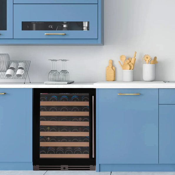 Allavino Reserva Series 50 Bottle Single Zone Built-in Wine Cooler Refrigerator with Black Glass Door