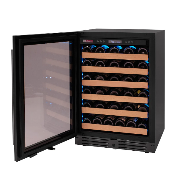 Allavino Reserva Series 50 Bottle Single Zone Built-in Wine Cooler Refrigerator with Black Glass Door