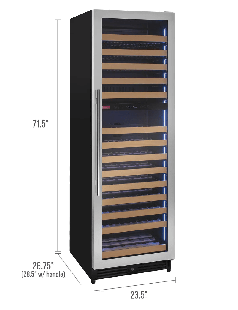 Allavino Reserva Series 172 Bottle Dual Zone Built-in Wine Refrigerator with Stainless Steel Door