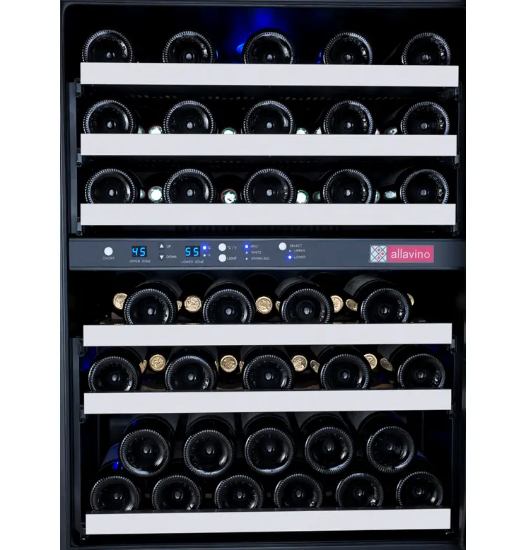 Allavino FlexCount Series 56 Bottle Stainless Dual Zone Built-in Wine Cooler