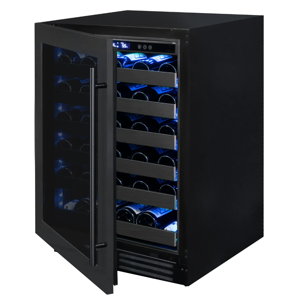 Allavino Reserva Series 50 Bottle Single Zone Built-in Wine Cooler Refrigerator with Black Stainless Door BDW5034S-1BSL
