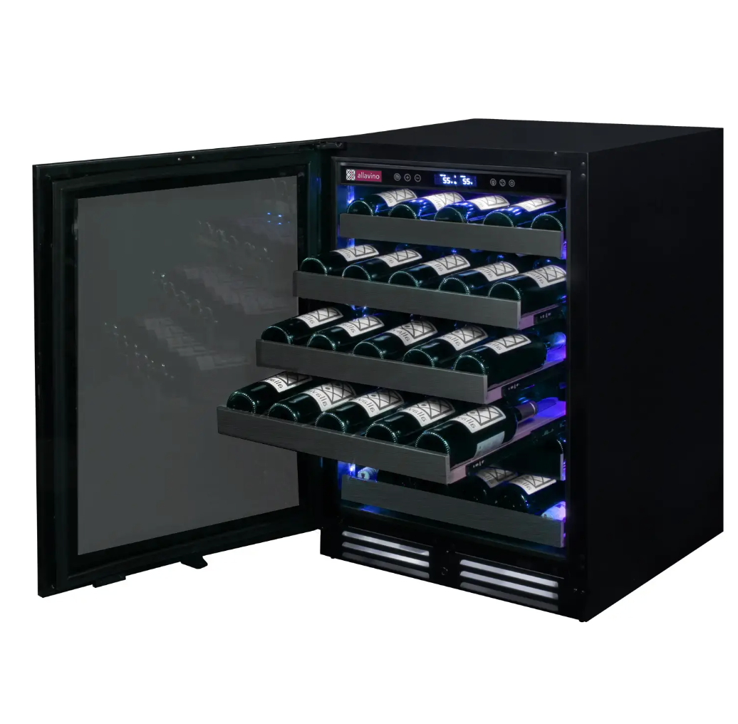 Allavino Reserva Series 50 Bottle Single Zone Built-in Wine Cooler Refrigerator with Black Stainless Door BDW5034S-1BSL