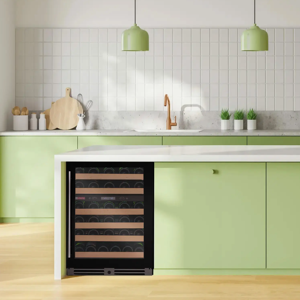 Allavino Reserva Series 50 Bottle Dual Zone Undercounter Wine Cooler Refrigerator with Black Glass Door BDW5034D-2BGL
