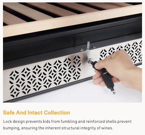 Empava Single Zone Wine Cooler 70 inch Tall Wine Fridge EMPV-WC07S with image of product description