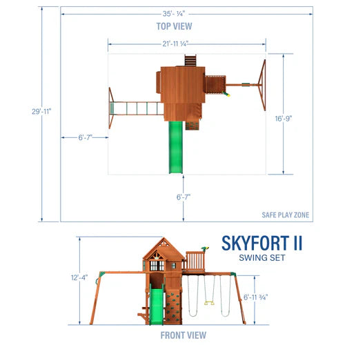 Backyard Discovery Skyfort II Cedar Wood Swing Set