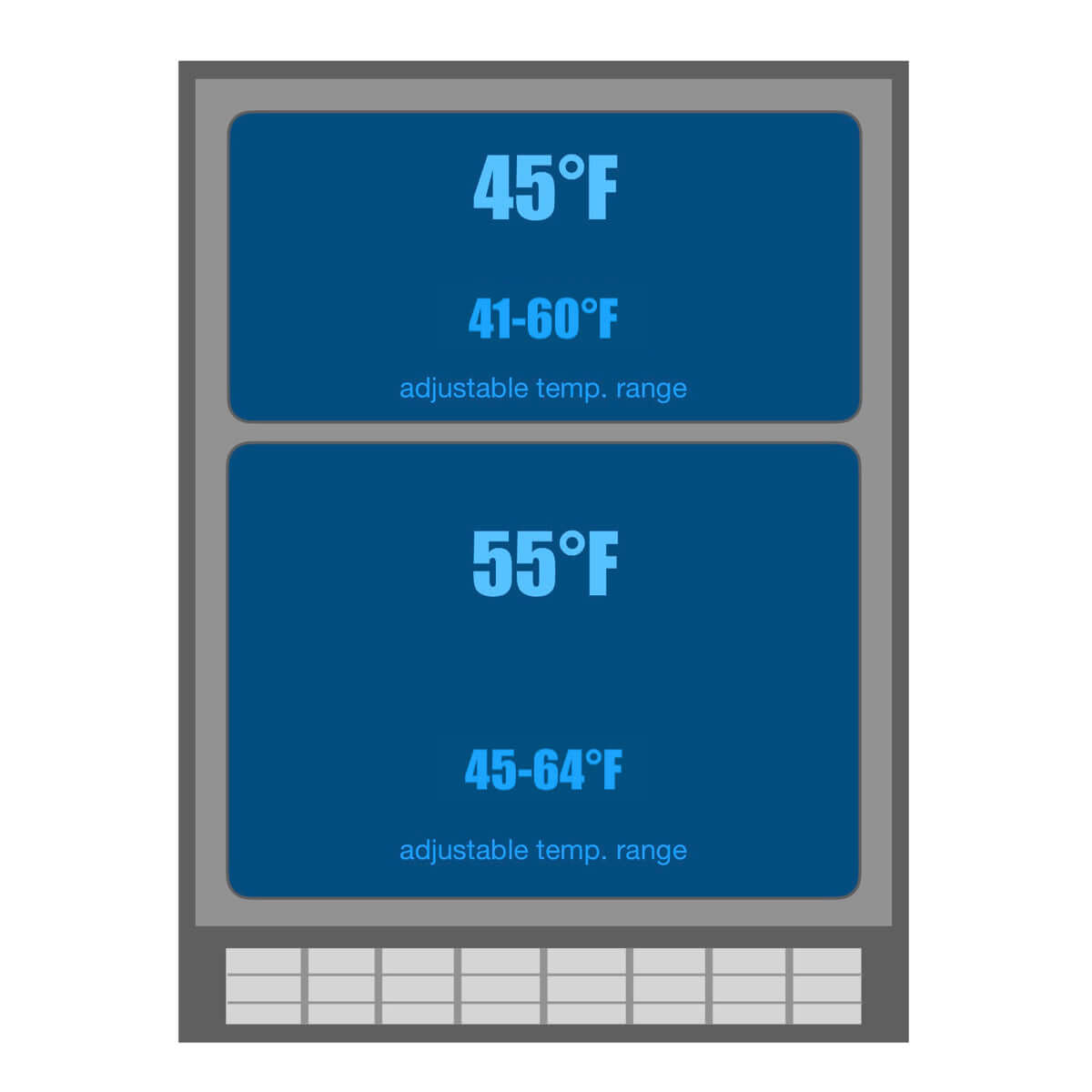 Premium 24-Inch Dual Zone Wine Refrigerator KBU50DX temperature readout