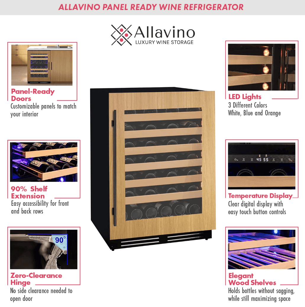 Allavino 24" Wide Dual Zone Panel Ready Wine Refrigerator - Allavino - Buy at Wine Coolers Online