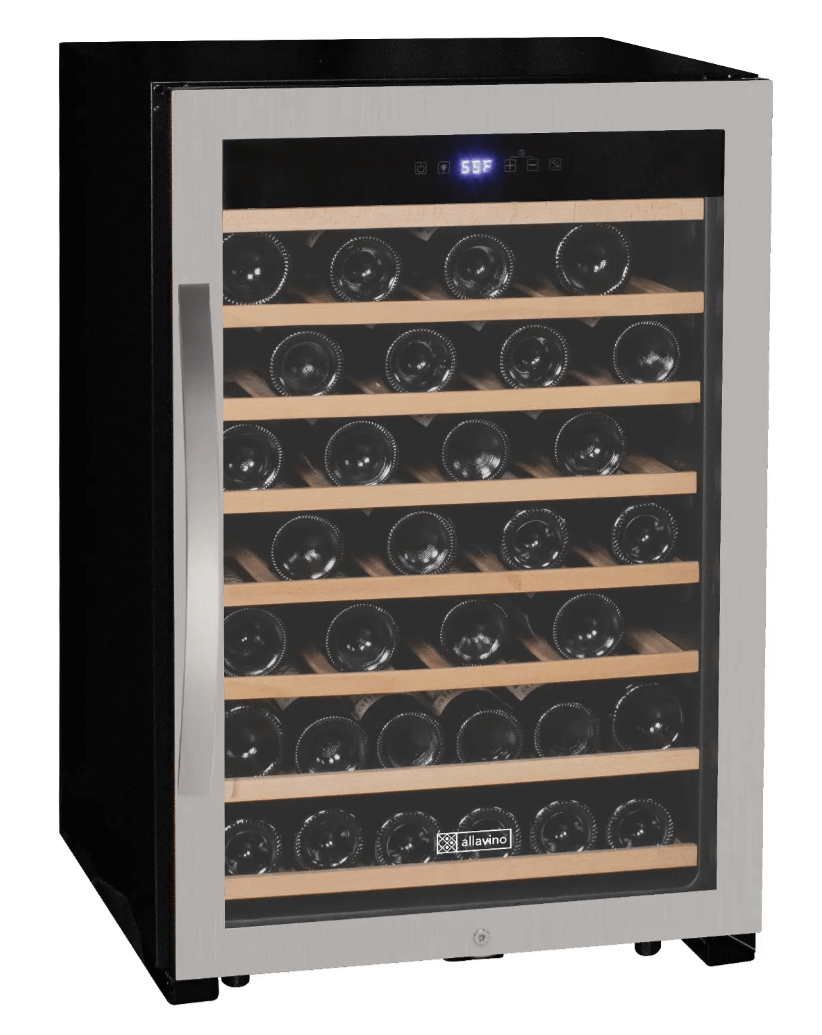 Allavino Cascina Series 55 Bottle Single Zone Freestanding Wine Refrigerator Cooler with Stainless Steel Door - Allavino - Buy at Wine Coolers Online