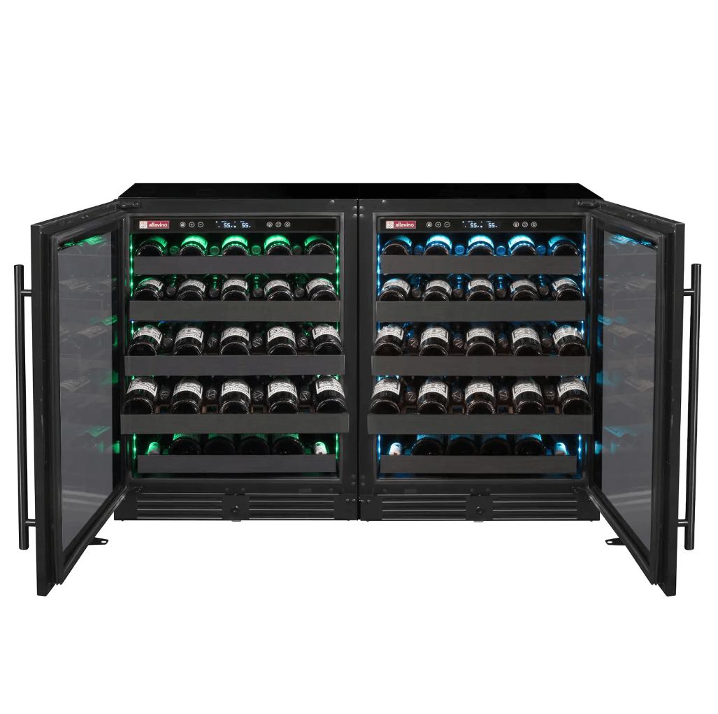 Allavino Reserva Series 100 Bottle 34" Undercounter Dual Zone Side - by - Side Wine Coolers with Black Stainless Steel Doors 2X - BDW5034S - 1BS - Allavino - Buy at Wine Coolers Online