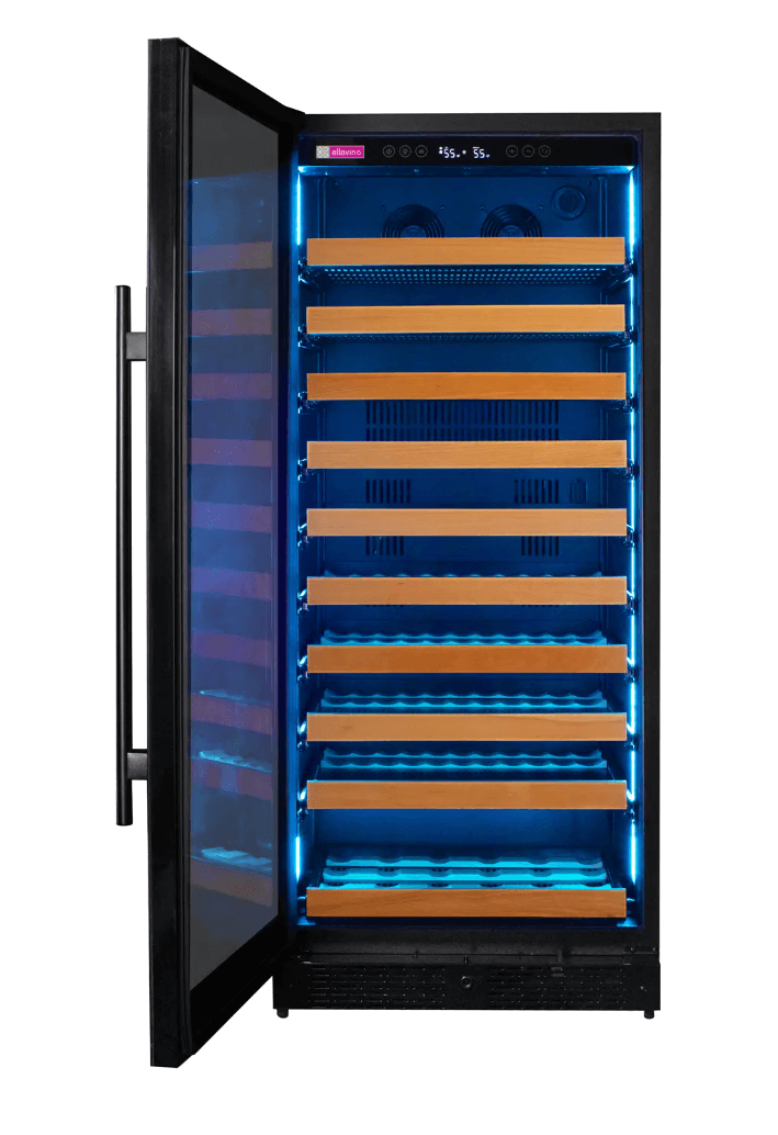 Allavino Reserva Series 119 Bottle 55" Tall Single Zone Black Glass Wine Refrigerator VSW11955S - 1BR - Allavino - Buy at Wine Coolers Online