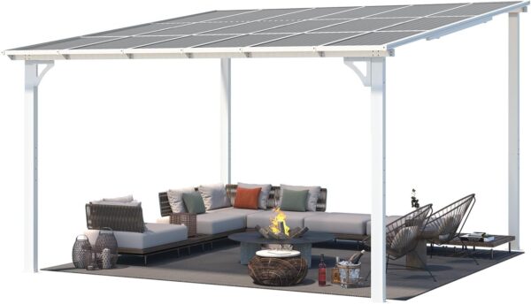 Aecojoy 12 ft x 12 ft White Aluminum Pergola with Canopy - Ezonesglobal - Buy at Wine Coolers Online