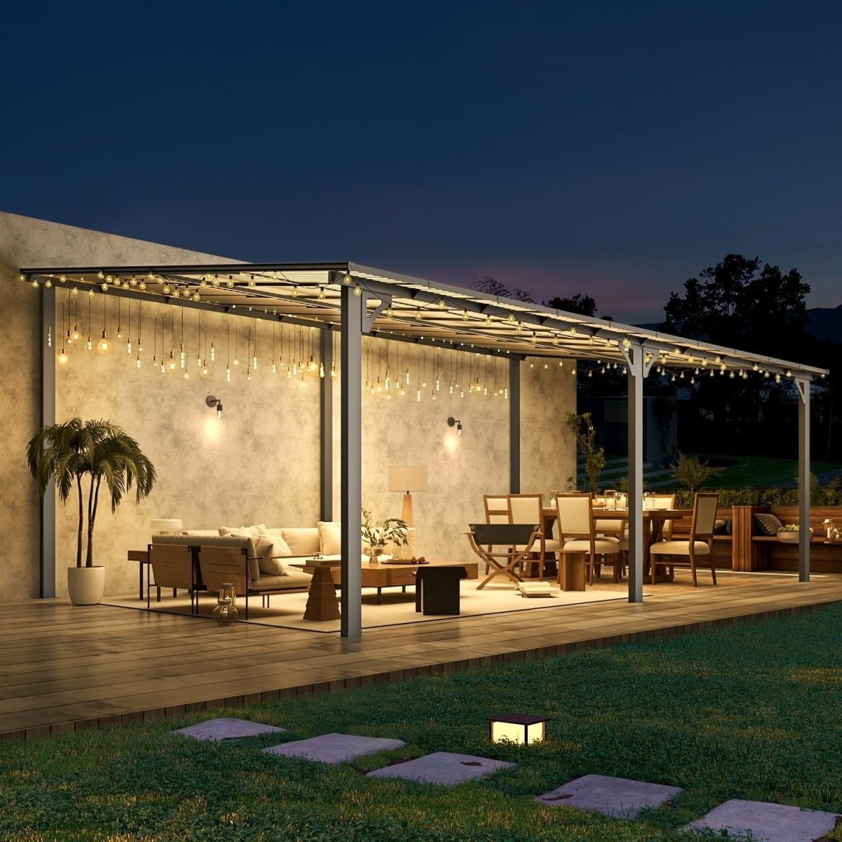 Aecojoy 20’x12′ Wall Mounted Gazebos Pergola - Ezonesglobal - Buy at Wine Coolers Online