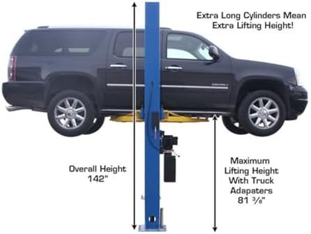 ATLAS Automotive Equipment 9OHSC - SS 2 - Post Vehicle Overhead Lift, 11’9” Minimum Ceiling Height, 9,000lb Capacity, Clear Floor, 11’10” Height, 3 - Stage Front and 2 - Stage Rear Arms, for DIY/Hobbyists - Ezonesglobal - Buy at Wine Coolers Online