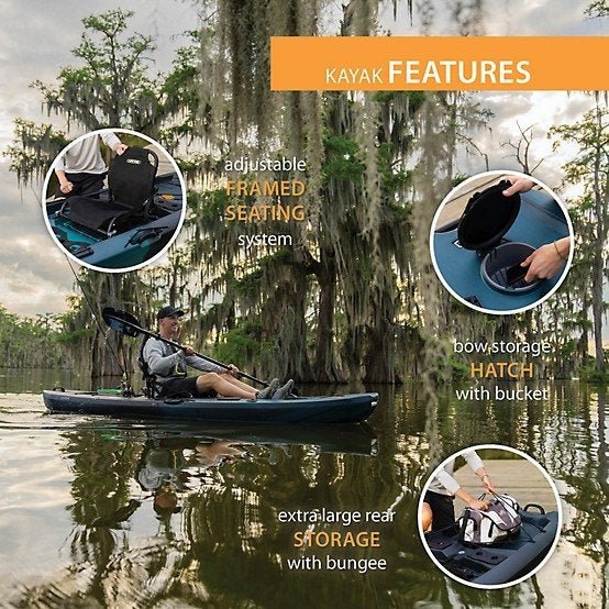Aurora Fusion Lifetime Manta 10 ft. Sit - On - Top Angler Kayak - Ezonesglobal - Buy at Wine Coolers Online