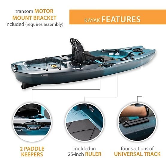Aurora Fusion Lifetime Manta 10 ft. Sit - On - Top Angler Kayak - Ezonesglobal - Buy at Wine Coolers Online