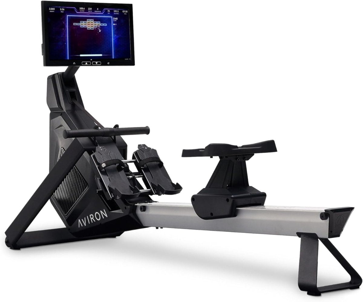 Aviron Strong Series Rower: 22″ HD Touchscreen, Dual Air & Magnetic Resistance up to 100 lbs. Game - Based Workouts, Streaming, Compact Design - Ezonesglobal - Buy at Wine Coolers Online