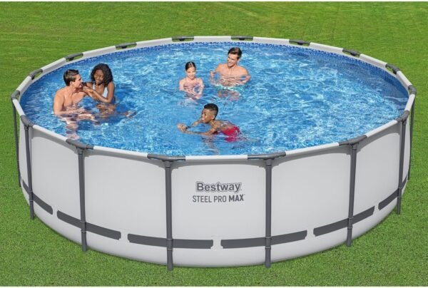 Bestway Steel Pro MAX 16 Foot x 48 Inch Round Metal Frame Above Ground Outdoor Swimming Pool Set - Ezonesglobal - Buy at Wine Coolers Online