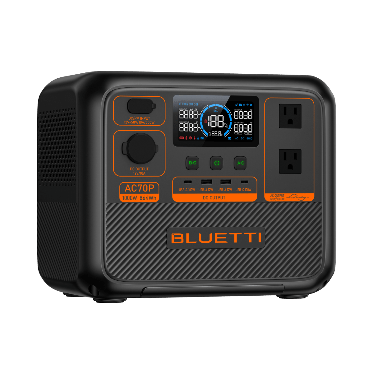 BLUETTI AC70P Portable Power Station | 1000W 864Wh - Ezonesglobal - Buy at Wine Coolers Online