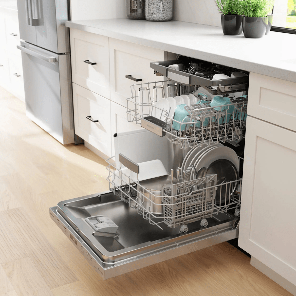 Bosch 800 Series 24 in. Top Control Smart Dishwasher with 42 dBa Sound Level, 3rd - Rack, CrystalDry & Pocket – Stainless Steel - Ezonesglobal - Buy at Wine Coolers Online
