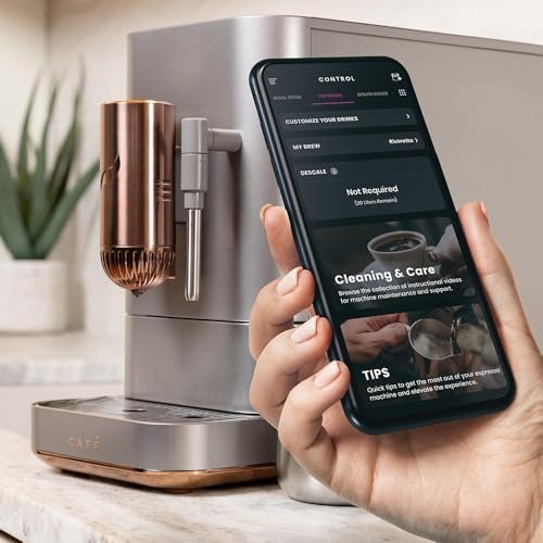Café Affetto Automatic Espresso Machine + Milk Frother | Built - In & Adjustable Espresso Bean Grinder | One - Touch Brew in 90 Seconds | Steel Silver, 1.2 Liter, (C7CEBBS2RS3) - Ezonesglobal - Buy at Wine Coolers Online