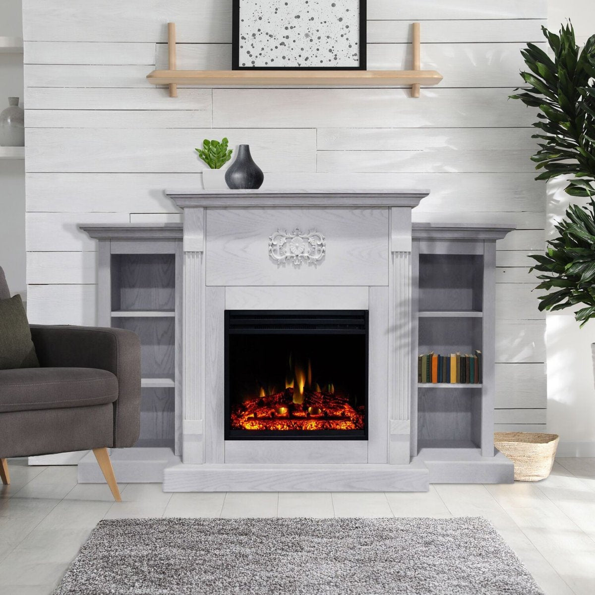 Cambridge Sanoma Electric Fireplace and Display · - Ezonesglobal - Buy at Wine Coolers Online