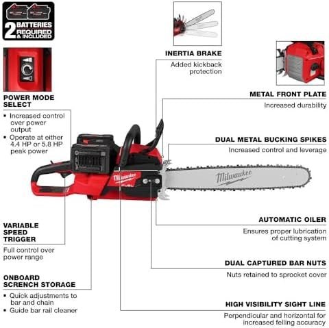 Chainsaws For Milwaukee 2827 - 22 M18 FUEL 18V 20″ Dual Battery Chainsaw Kit,Tool and Equipment,with toolbox - Ezonesglobal - Buy at Wine Coolers Online