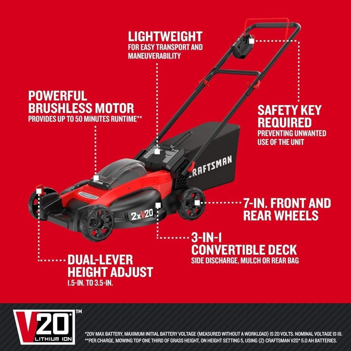 CRAFTSMAN V20 Lawn Mower, Push Mower - Ezonesglobal - Buy at Wine Coolers Online