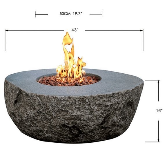 Elementi Boulder Outdoor Fire Pit Table - Ezonesglobal - Buy at Wine Coolers Online