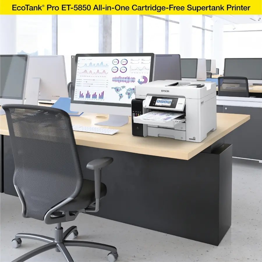 Epson EcoTank Pro ET - 5850 Wireless Color All - in - One Supertank Printer C11CJ29201 - Ezonesglobal - Buy at Wine Coolers Online