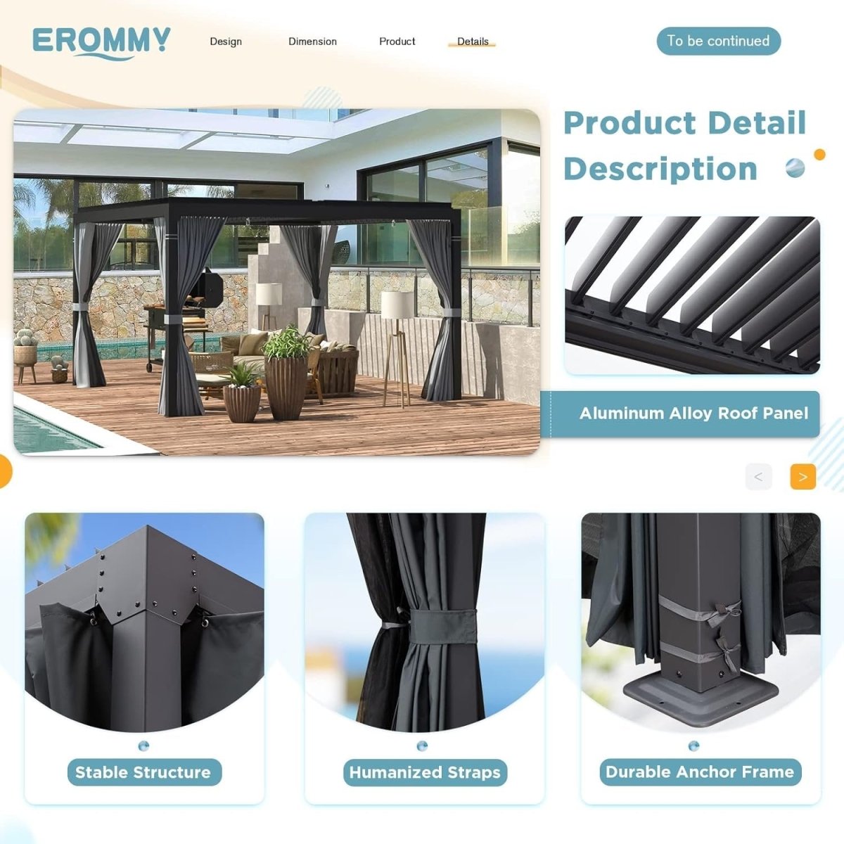 EROMMY 10 ft. W x 10 ft. D Outdoor Louvered Pergola - Ezonesglobal - Buy at Wine Coolers Online